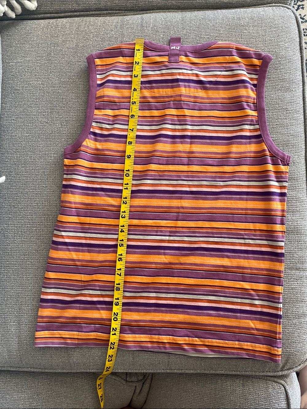NWT Marc Jacobs Purple & Orange Striped Sleeveless Shirt - Picture 2 of 8